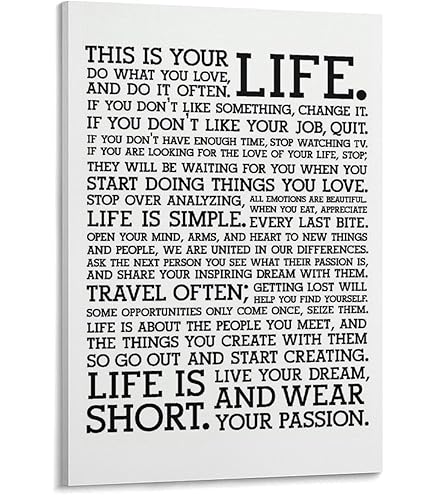 Amazon.co.jp: HolsteeマニフェストポスターLIFEMotivational